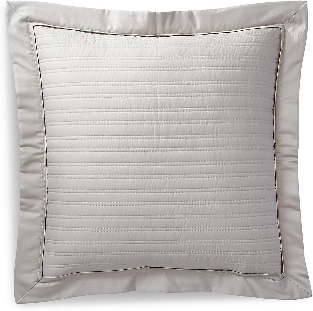 Ralph Lauren Reed Vintage Silver Quilted Euro/European Pillow Sham