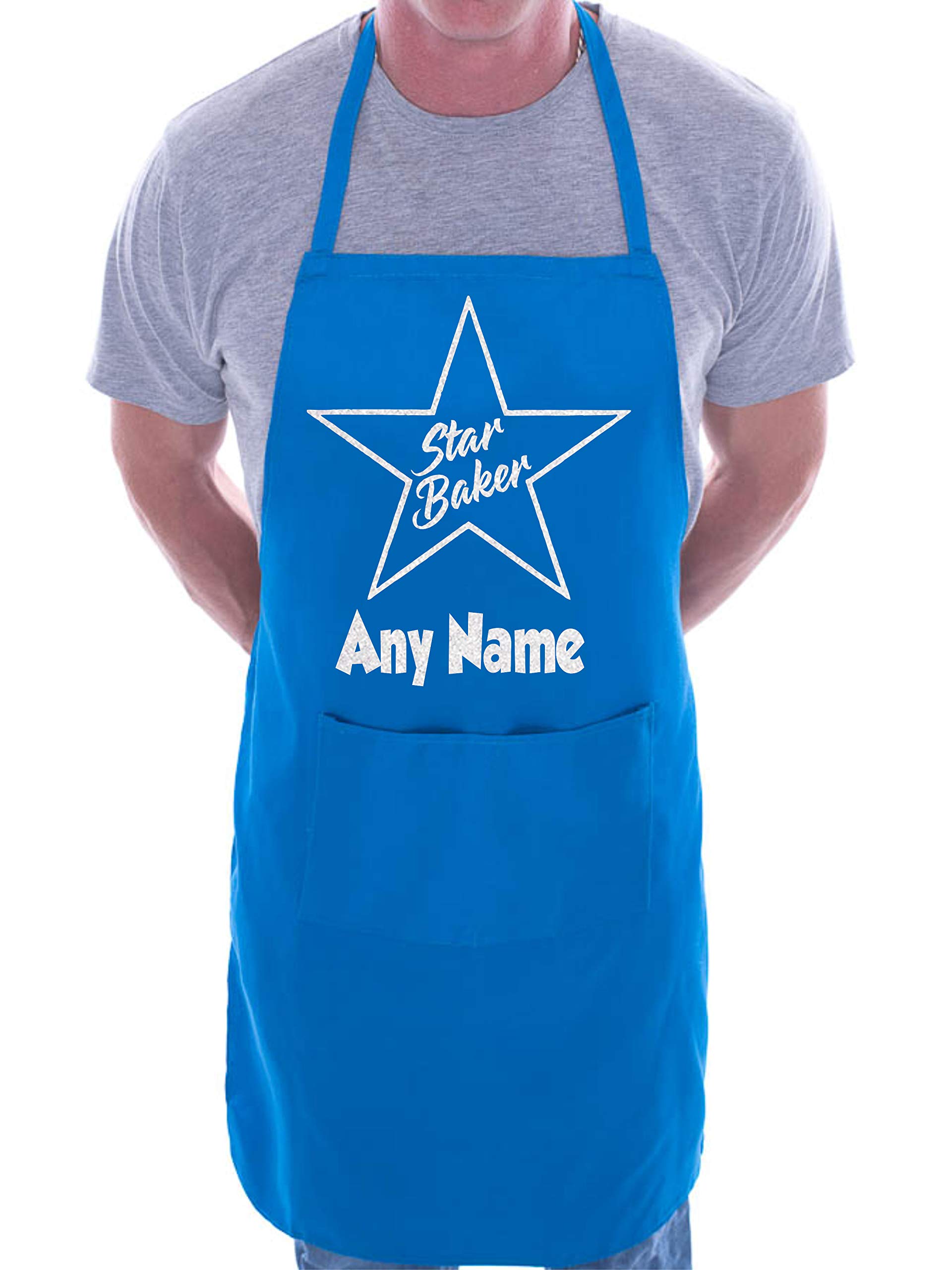 Print4U Star Baker Any Name Here Personalised Chef BBQ Apron Blue
