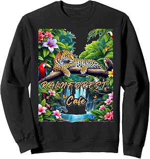 Rainforest Cafe, animal and coffe, Atlantic City Restaurant Sweatshirt