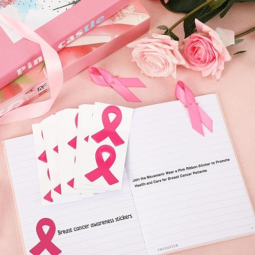 Miniatura 3 de Calcomanías de cinta rosa, 300 piezas de accesorios de concientización sobre el cáncer de mama, calcomanías para casco de fútbol para mujeres y