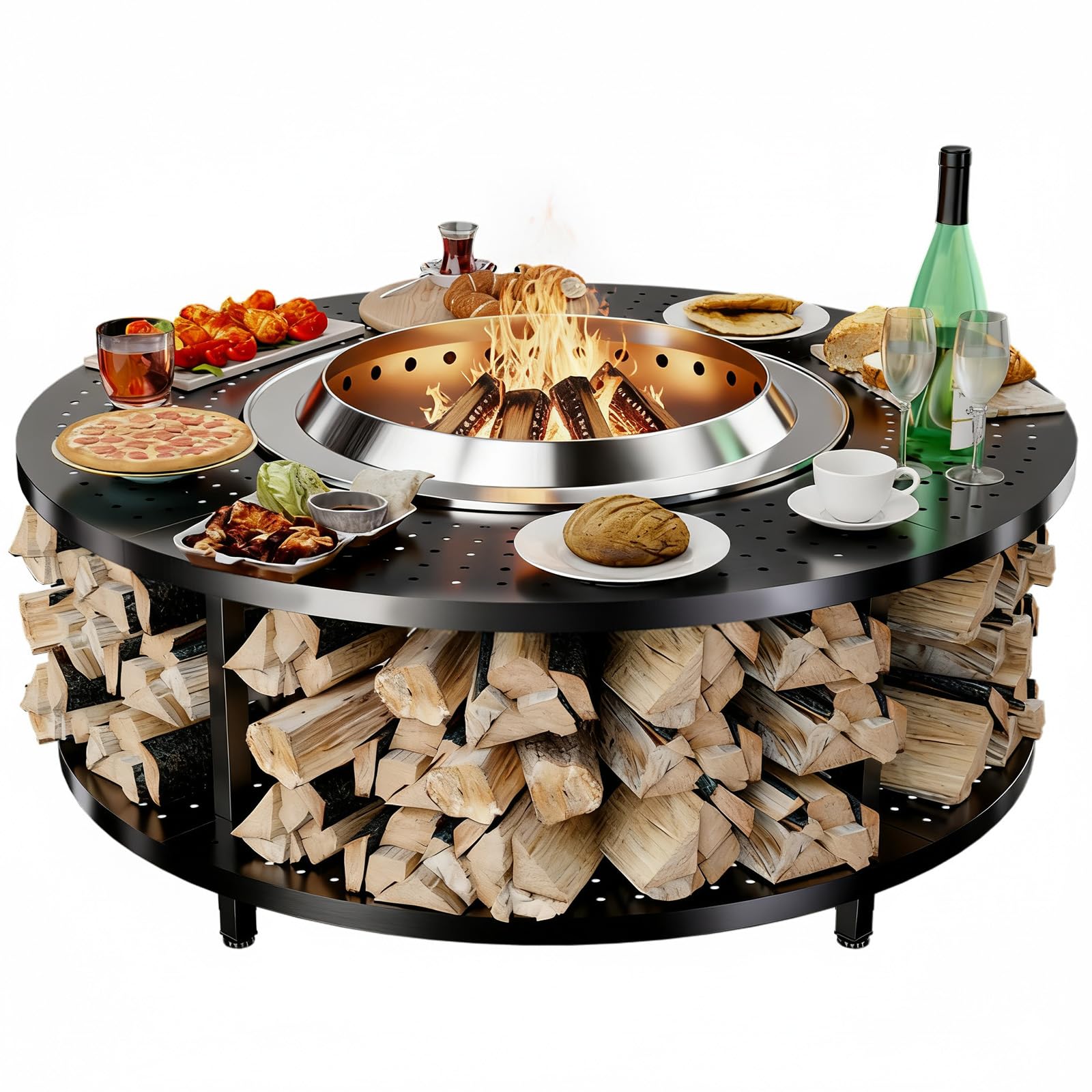 BGO wood plate &trayセットbonfire gooutside Amazon.com : Fire Pit Surround Tabletop for Solo Stove Bonfire