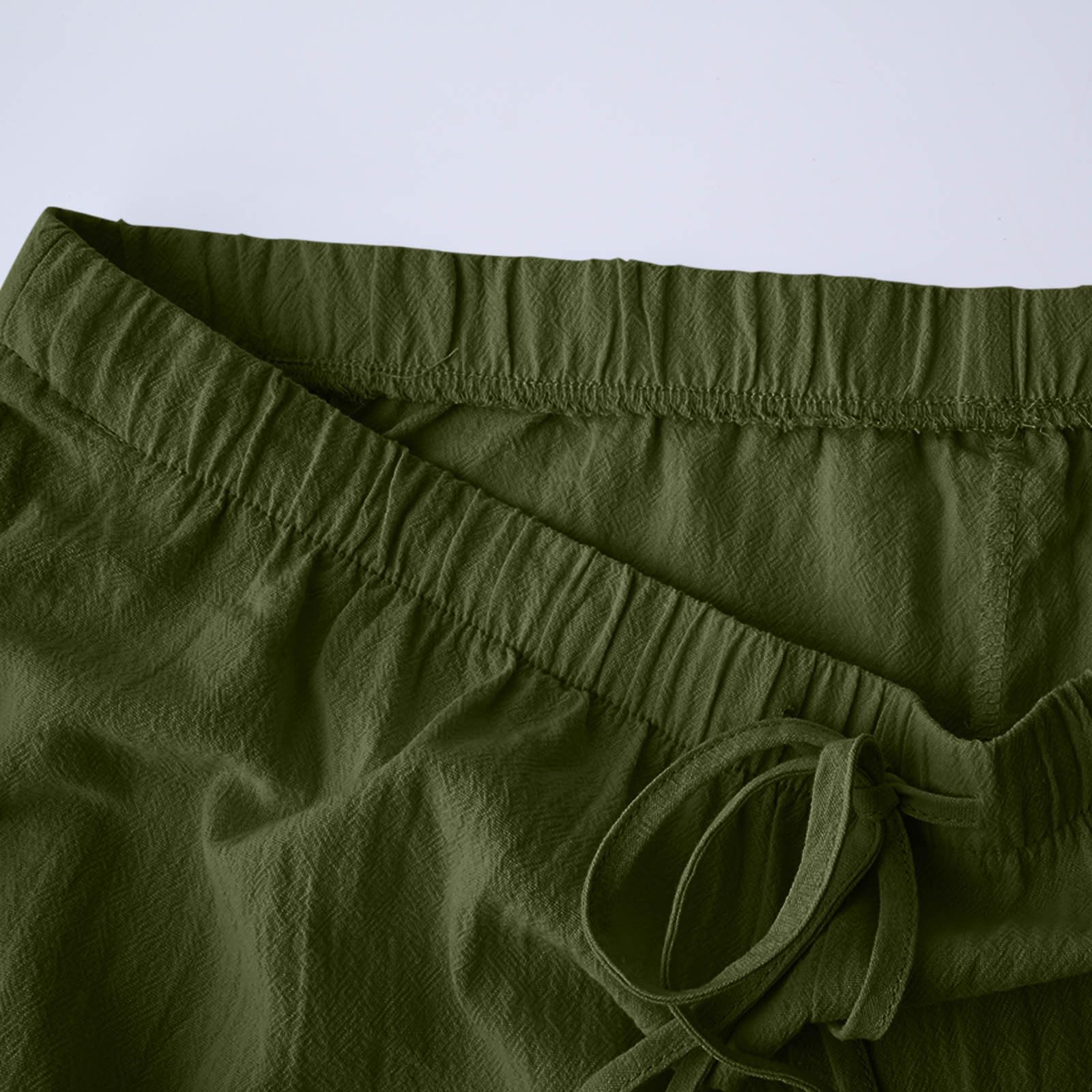 Générique Pantalon Bouffant pour Femme avec Cordon Et Poches Latérales - Pantalon D'Été en Tissu Style Lin, Idéal comme Pantalons De Loisir pour Les Vacances Et Le Quotidien.