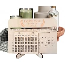 Wooden Calendar - Time Management Centerpiece,2026 Desktop Wooden Calendar - for Dorm Bedside Study Bedroom Students Teens Girls Women Teachers
