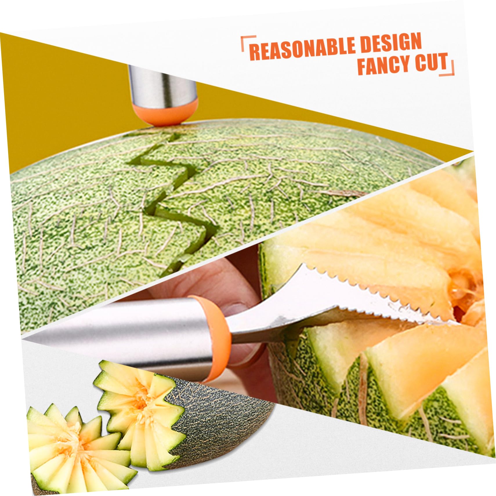 SOLUSTRE Set of 6 Fruit Ballers Stainless Steel Fruit Forks Smooth Surface Easy to Clean