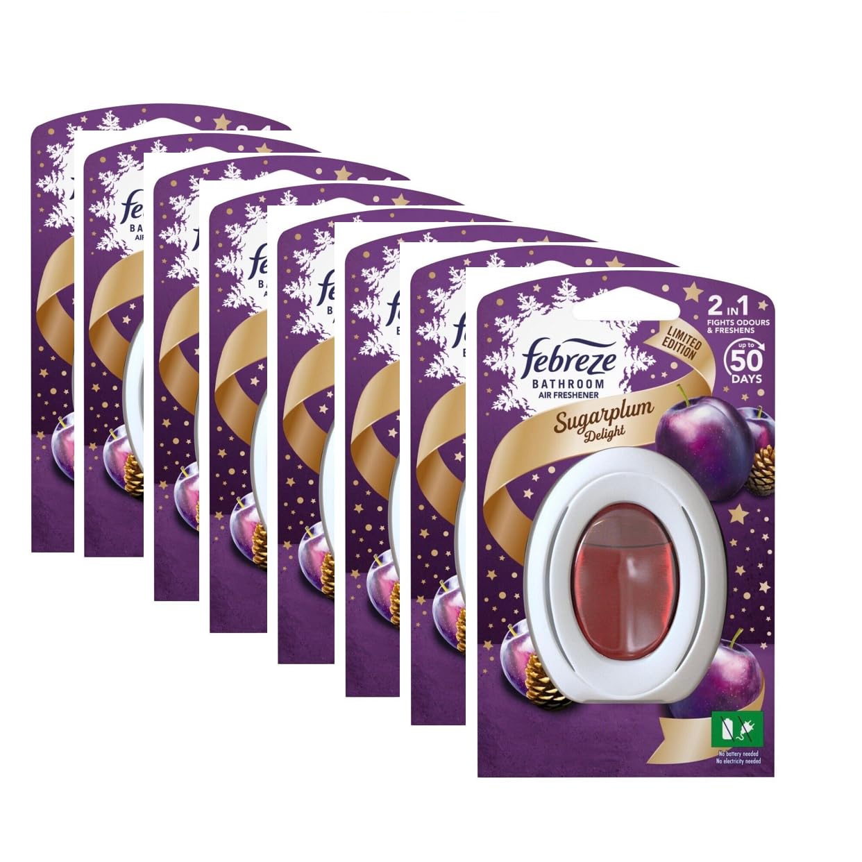 8 x Febreze Bathroom Air Freshener Sugarplum Delight Limited Edition 7 ...