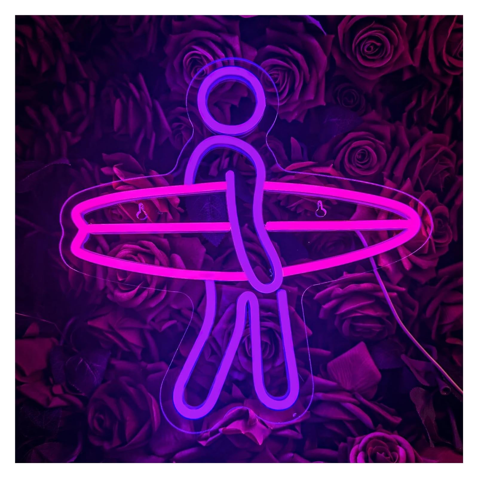 LEMST Signs Lamp Surf Neon Signs USB Powered Adjustable Brightness Surfboard Neon Lights, Suitable for Window Decor Business Neon Lights 32cmx32cm(A)