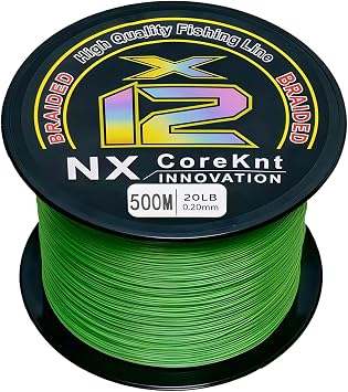 Braided Fishing Line, 12 Strands Pro Grade Braid Fishing Line - Abrasion Resistant - Zero Stretch - Super Tough - Braided Lines for Saltwater or Freshwater