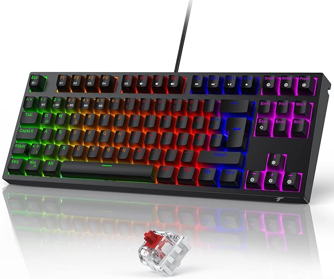 TECURS Gaming Keyboard Mechanical RGB PC Aluminium Keyboard with