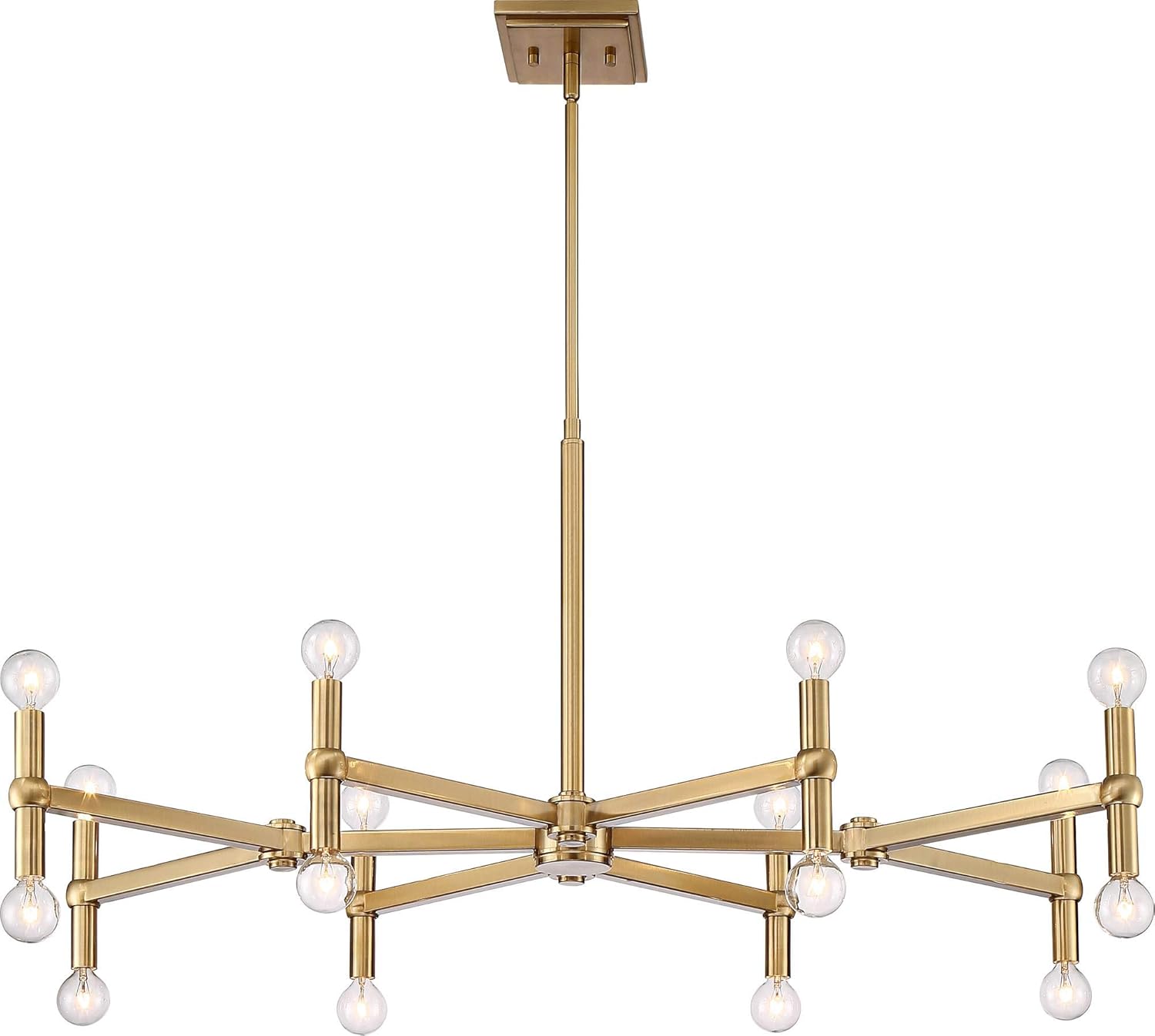 Possini Euro Design Marya Dark Satin Brass Gold Large Chandelier Lighting 37" Wide Modern Industrial 16-Light Fixture for Dining Room House Foyer Entryway Kitchen Bedroom Living Room Ceilings