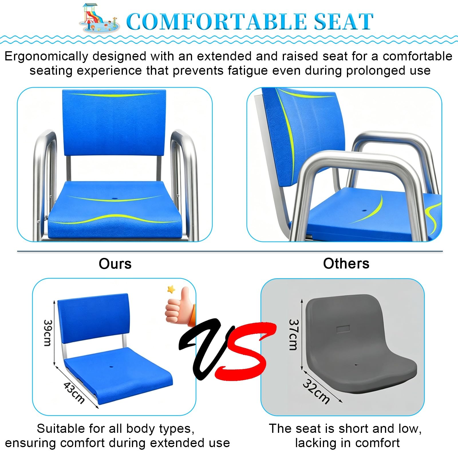 Station de sauvetage de piscine – Chaise de sécurité robuste pour