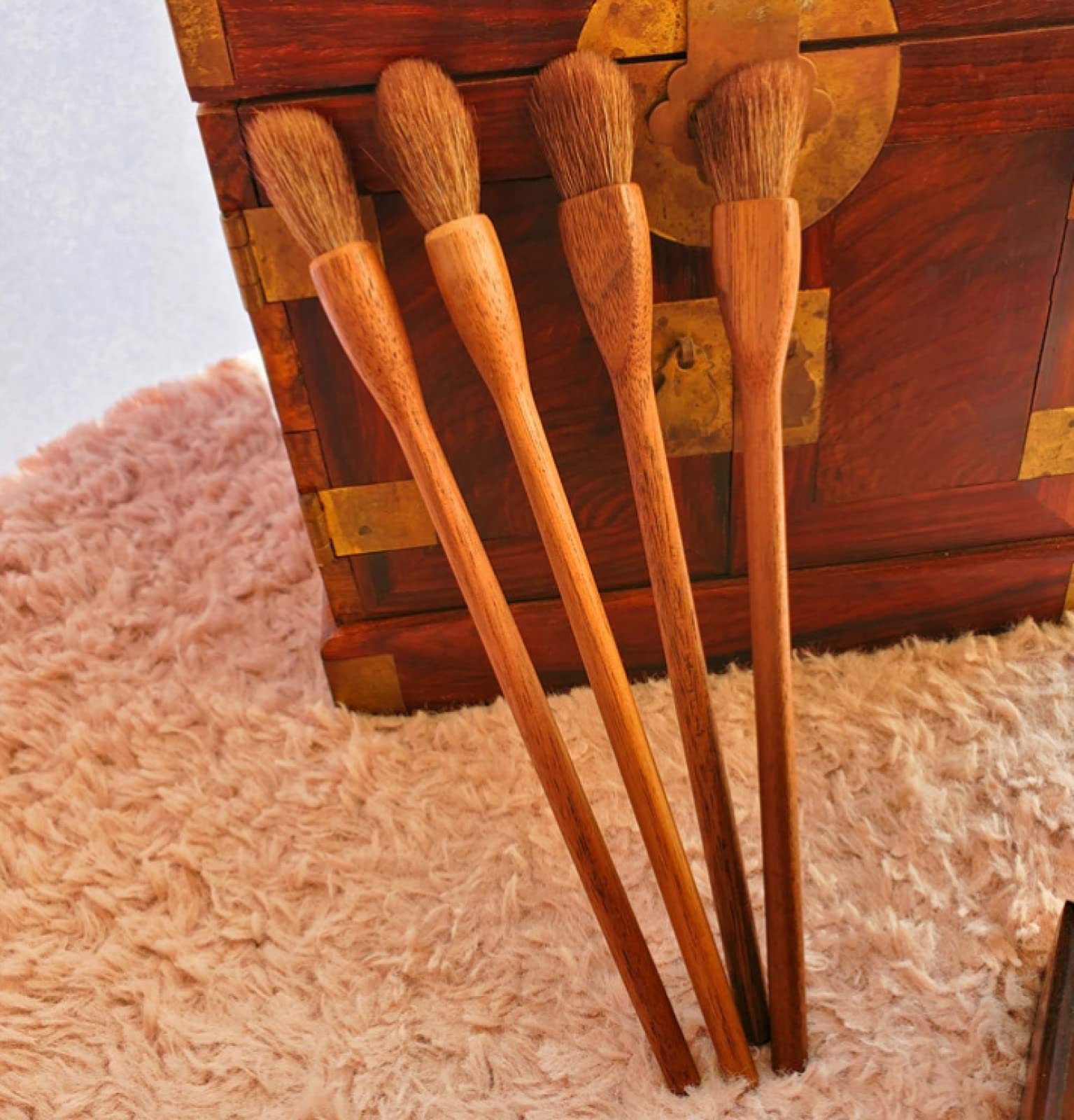 Makeup Pinsel Schminkpinsel Kosmetikpinsel Make Up Pinsel Walnusswolle Echthaar Antiker Palast Lidschattenpinsel Mischpinsel Nase Schattenpinsel Make-Up-Pinsel