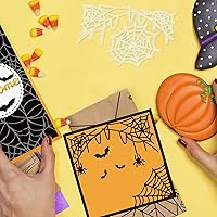 Vista 3 de GLOBLELAND Troqueles de corte de telaraña de Halloween para bricolaje Scrapbooking Metal Halloween Murallas de murciélago troquelado plantillas