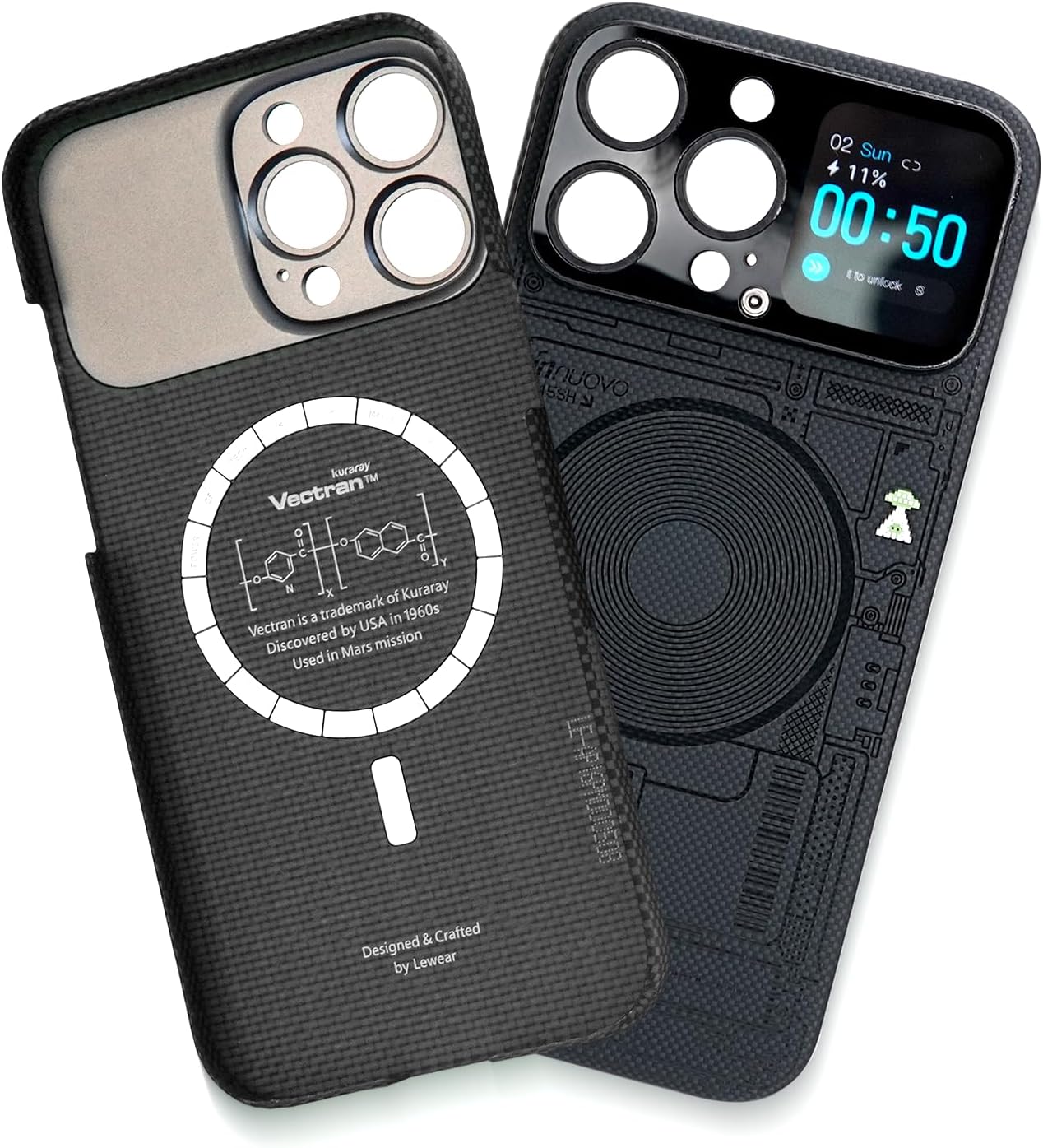 Magnetic Protective Case for iPhone 16 Pro Max with Calendar,Navigation,Photos,Magsafe Compatible Smartphone Case with Time Function,Smartphone Cases for iPhone (Black)