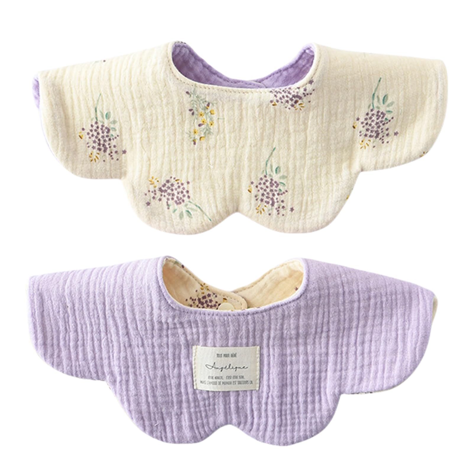 Avejjbaey Doppelzweck Sabbert Lätzchen Baumwolle Absorption Speichelhandtuch Atmungsaktives Baby Pflege Bib Blumenmuster 360 Grad Wrap Weiche Neckerchief