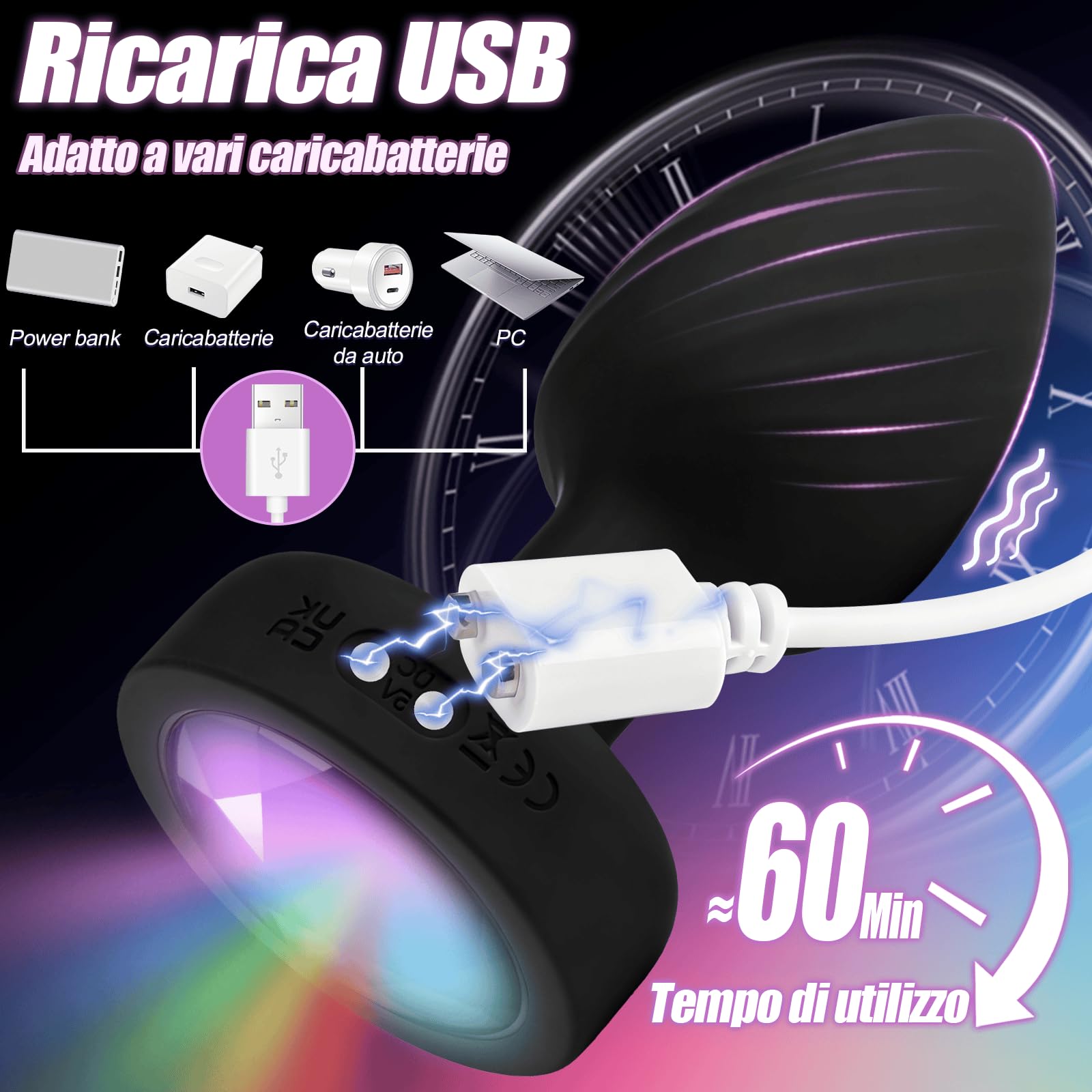 Plug Anale Vibrante, Stimolatore Prostata, Plug Anale Dilatatore Donna con Telecomando, Vibratoreper Uomo Professionale Prostata Vibratore con Modalità 7 Toys Sessuali per Uomini Nero