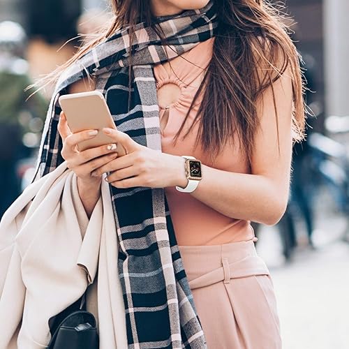 Miniatura 5 de adepoy - Carcasa para Apple Watch con protector de pantalla y cristales brillantes, protección completa para iWatch Series 654321 SE