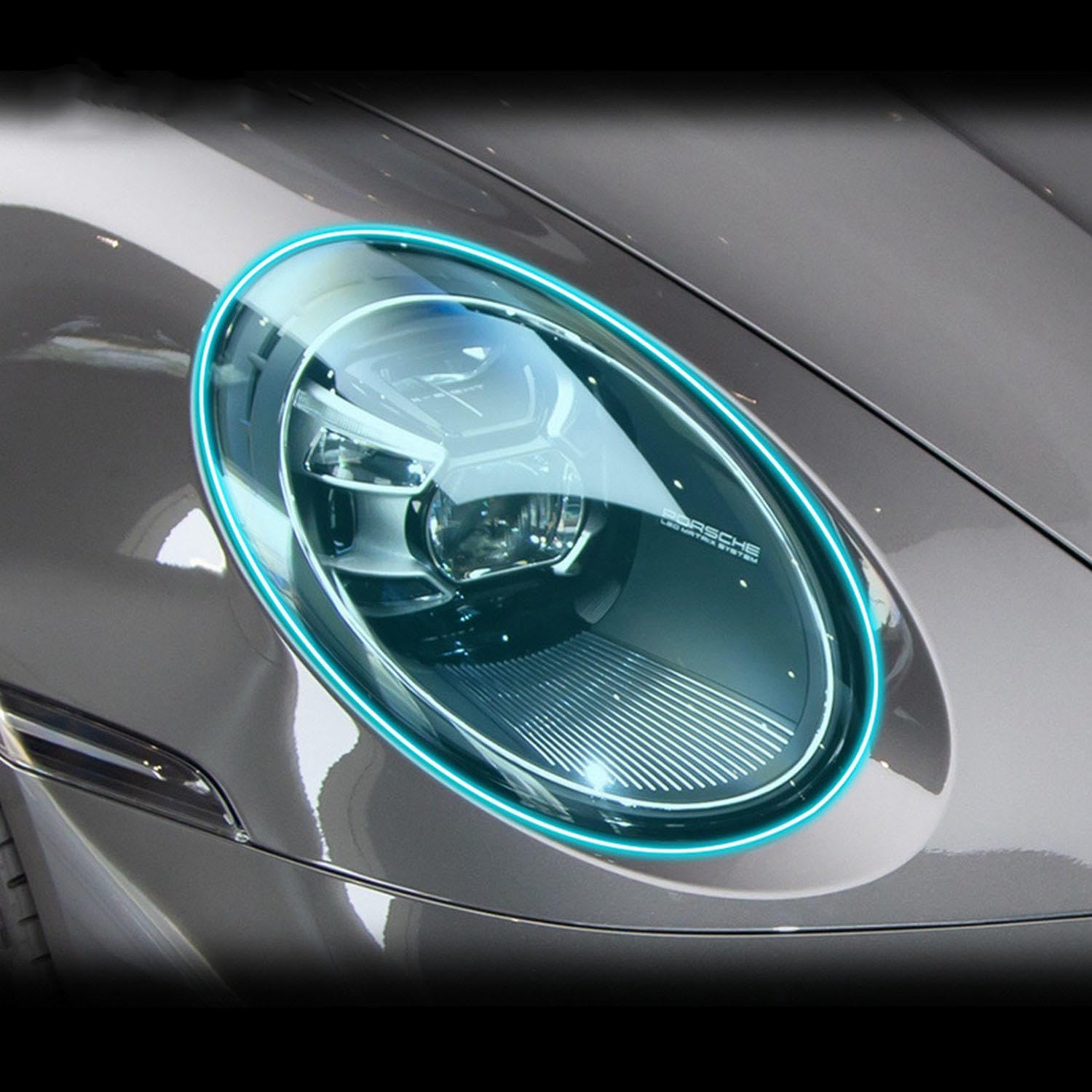 JCAKES Car Exterior PPF Protective Film Headlamp Scratch Protection TPU Transparent Film Smoked Black refit，for Porsche 911 2019-2023