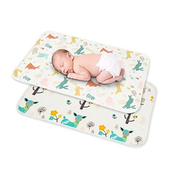 Baby Portable Diaper Changing Pad,Waterproof Changing Mat 2 Pcs 20x27
