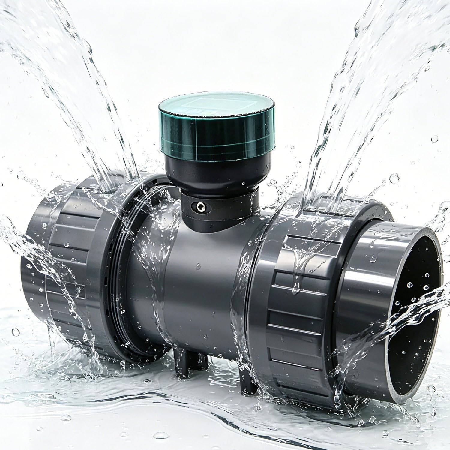 CelyToe Digital Water Flow Meter, Paddle Wheel Flow Sensor, RS485 Signal Output, 15.75Ft Preassembled Wiring Cable, for Agricultural Irrigation & Wastewater Pipeline Monitoring Projects DN65