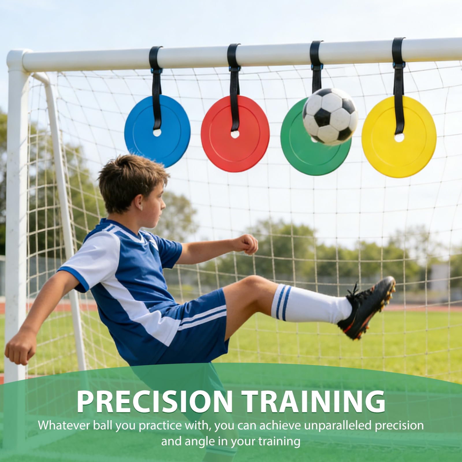 4 pezzi porta da calcio, bersaglio, rete da calcio, con regolabile, accessori per allenamento da calcio, per precisione di tiro e agilità, accessori per l'allenamento per calcio, hockey e baseball, 4