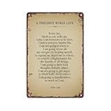 SXUZUSF Dalai Lama Quote A Precious Human Life Poster Funny Metal Tin Sign For Bar Home Living Room Bedroom Office Wall Decoration Size 12x8 Inch
