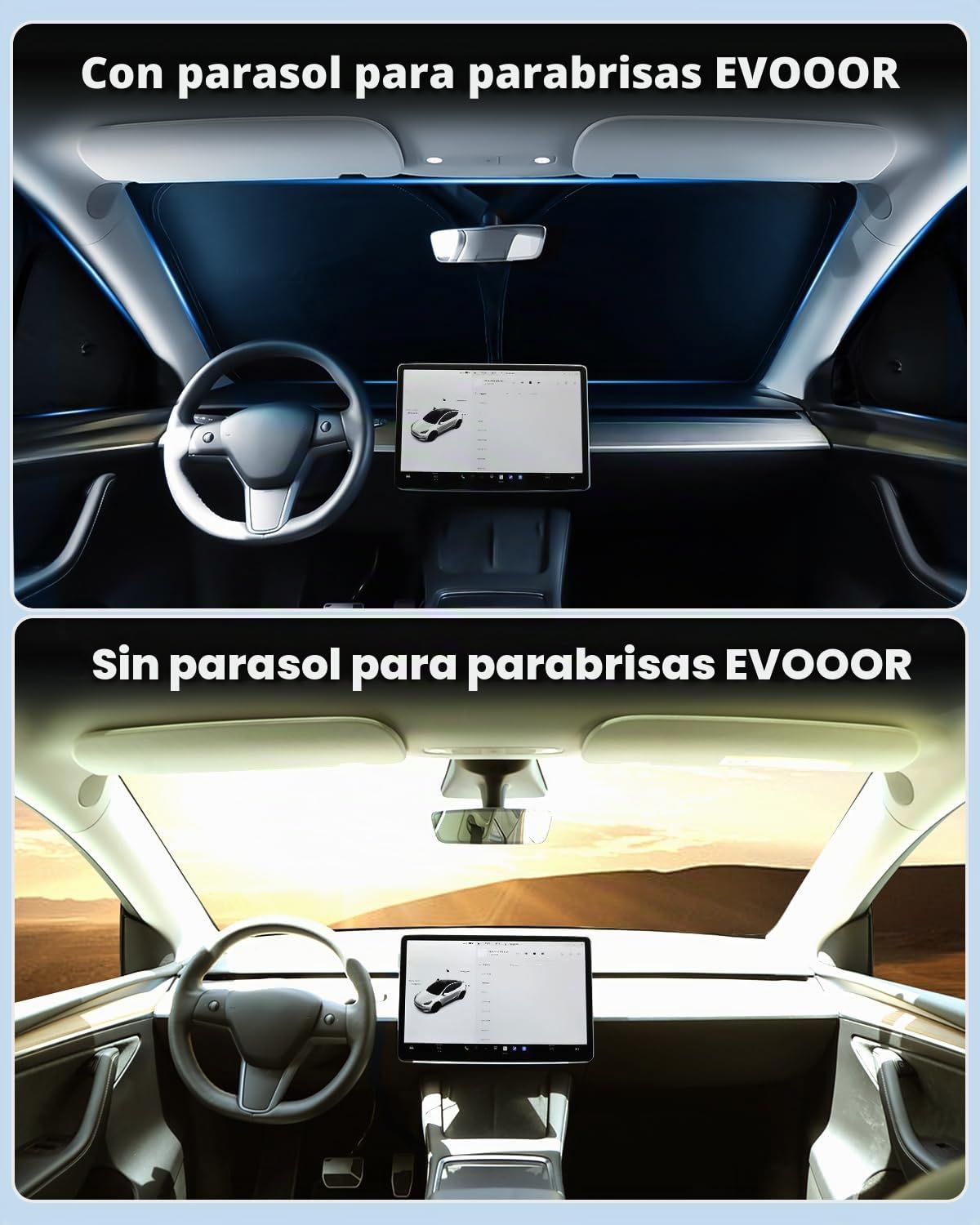 Parabrisas de 8 Piezas para Tesla Model Y (2020-2024), Parasol Delantero y Trasero, Visera Parasol, Accesorios con Aislamiento térmico para Model Y