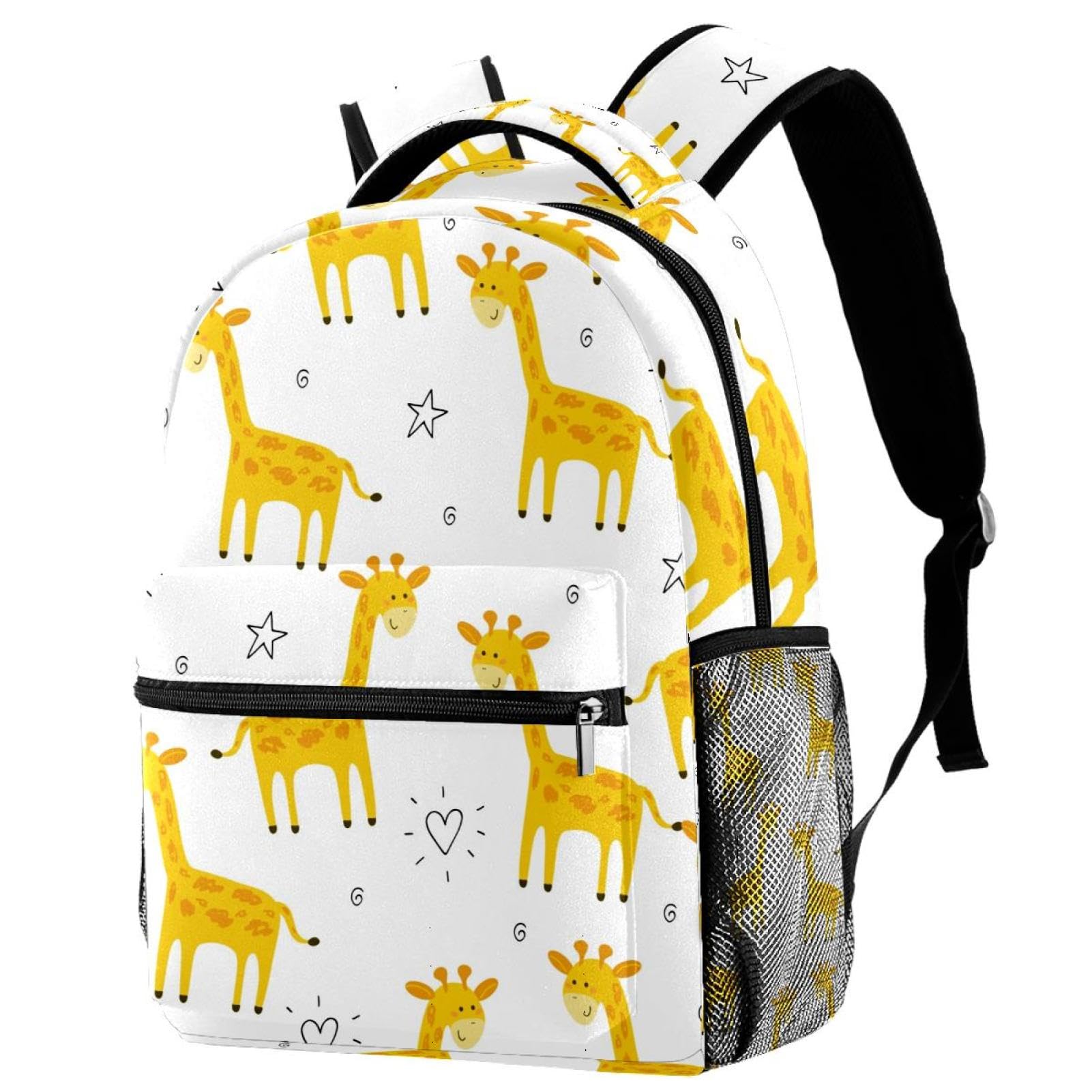 Sac à dos d'école résistant motif girafe multicolore 40cm