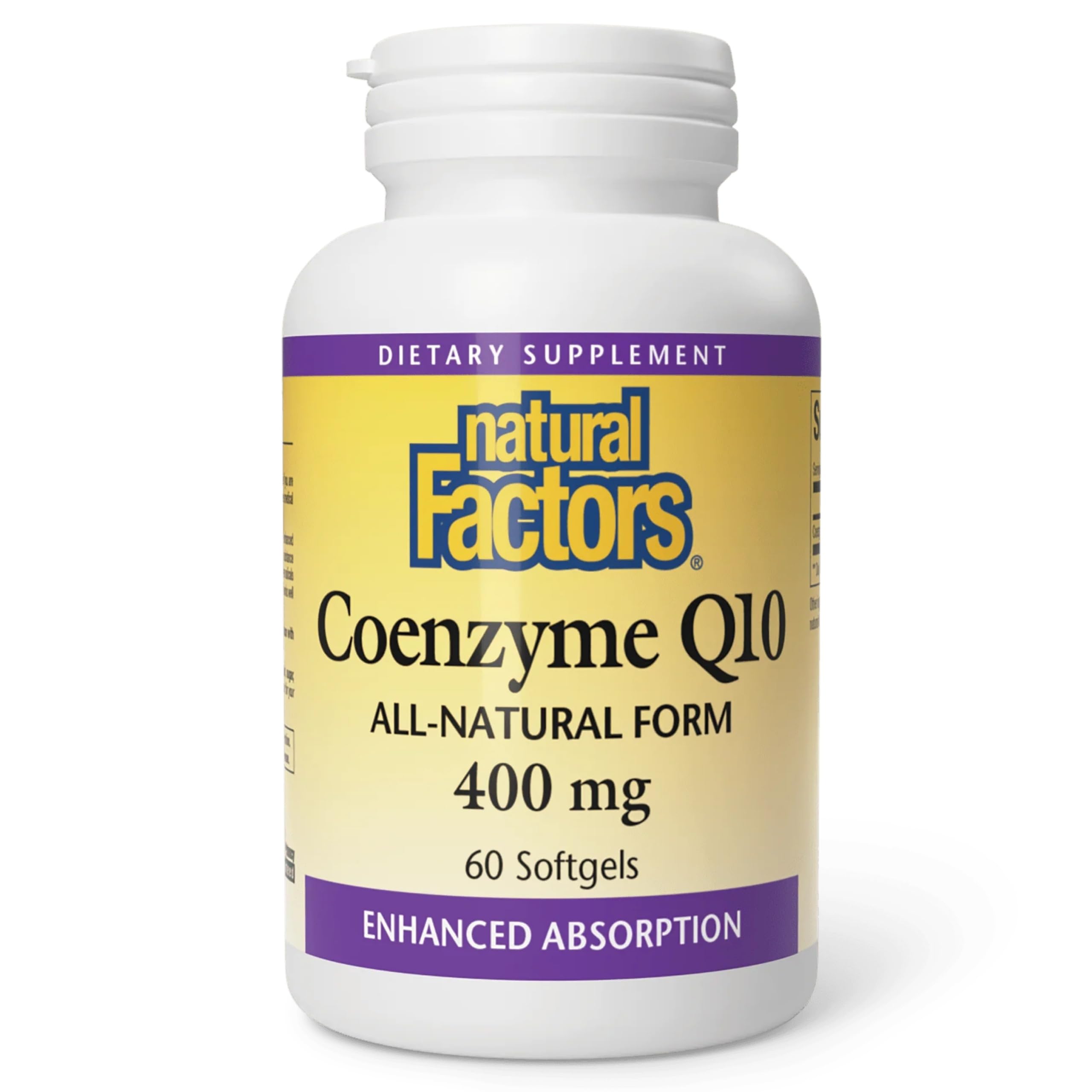 Natural Factors CoQ10 400 mg for Heart & Cellular Energy*, 60 Softgels