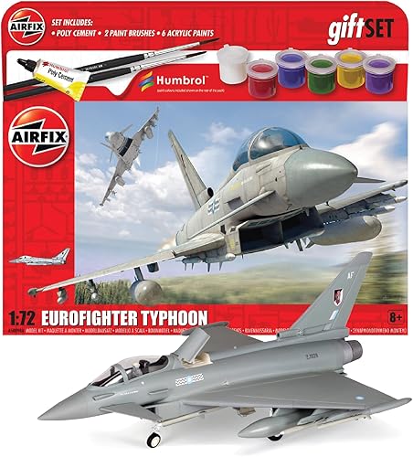Airfix Set de regalo de arranque Eurofighter Typhoon 172 Aviación militar Kit de modelo de plástico A50098A