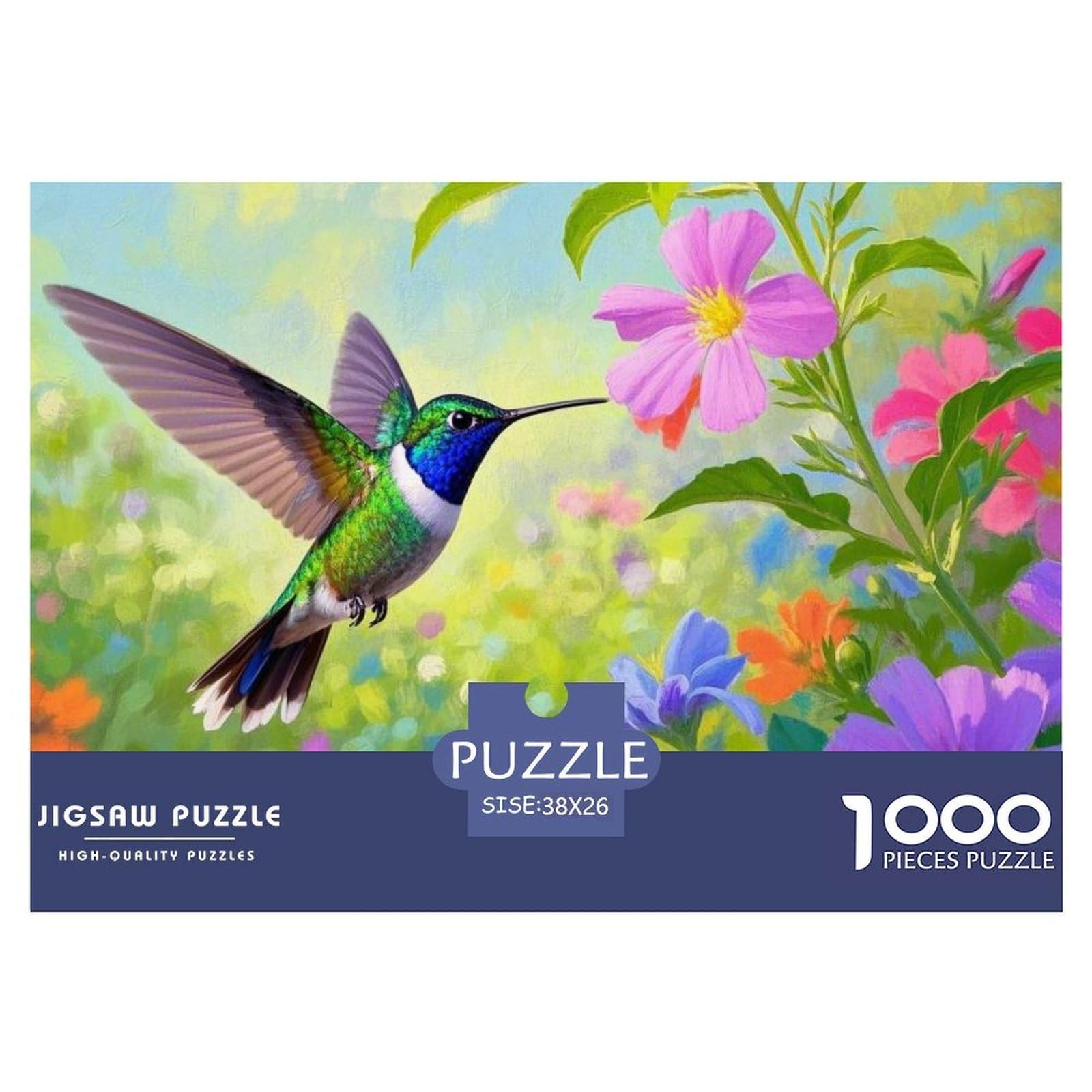 Puzzles Hummingbird 1000 Pieces Challenge Game for Adults,Natural Landscape Impossible Jigsaw Puzzle 1000 Pieces Educational Games Home Decoration 38x26cm/1000pcs — image 1