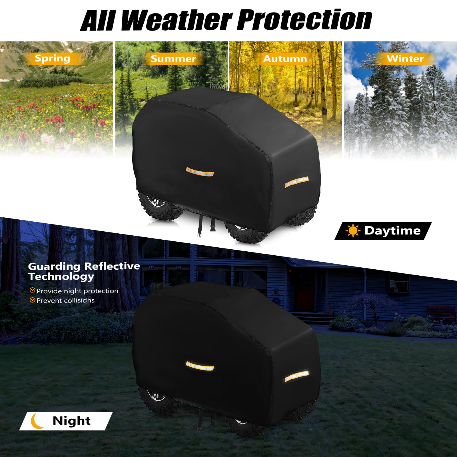 Large Kids Car Cover?Upgraded Power Wheels Covers Waterproof All Weather?Heavy Duty Kids Ride-On Car Cover with Nano Coating,Windproof Buckle and 3 Reflective Strips,Universal Kid Ride-on Accessories