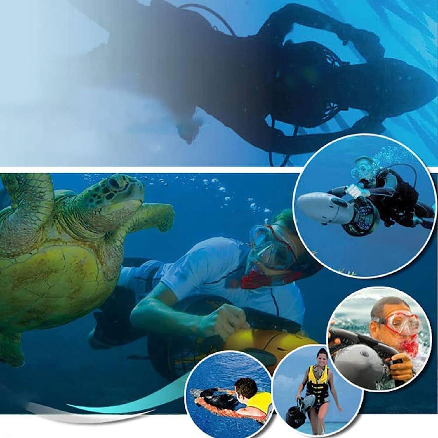 Scooter de mer de plongée sous-marine électrique 500W, pour plongée natation