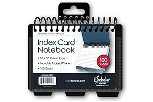 iScholar Index Card Spiral Book for Effective Note-Taking