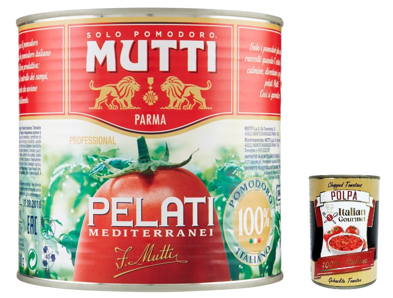 Italian Gourmet Pelati pomodori geschälte Tomaten mediterranei 6 x 2,5kg