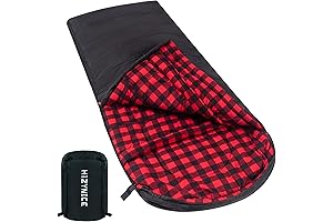 XL 0 Deg F Camping Flannel Sleeping Bag for Tall Adults