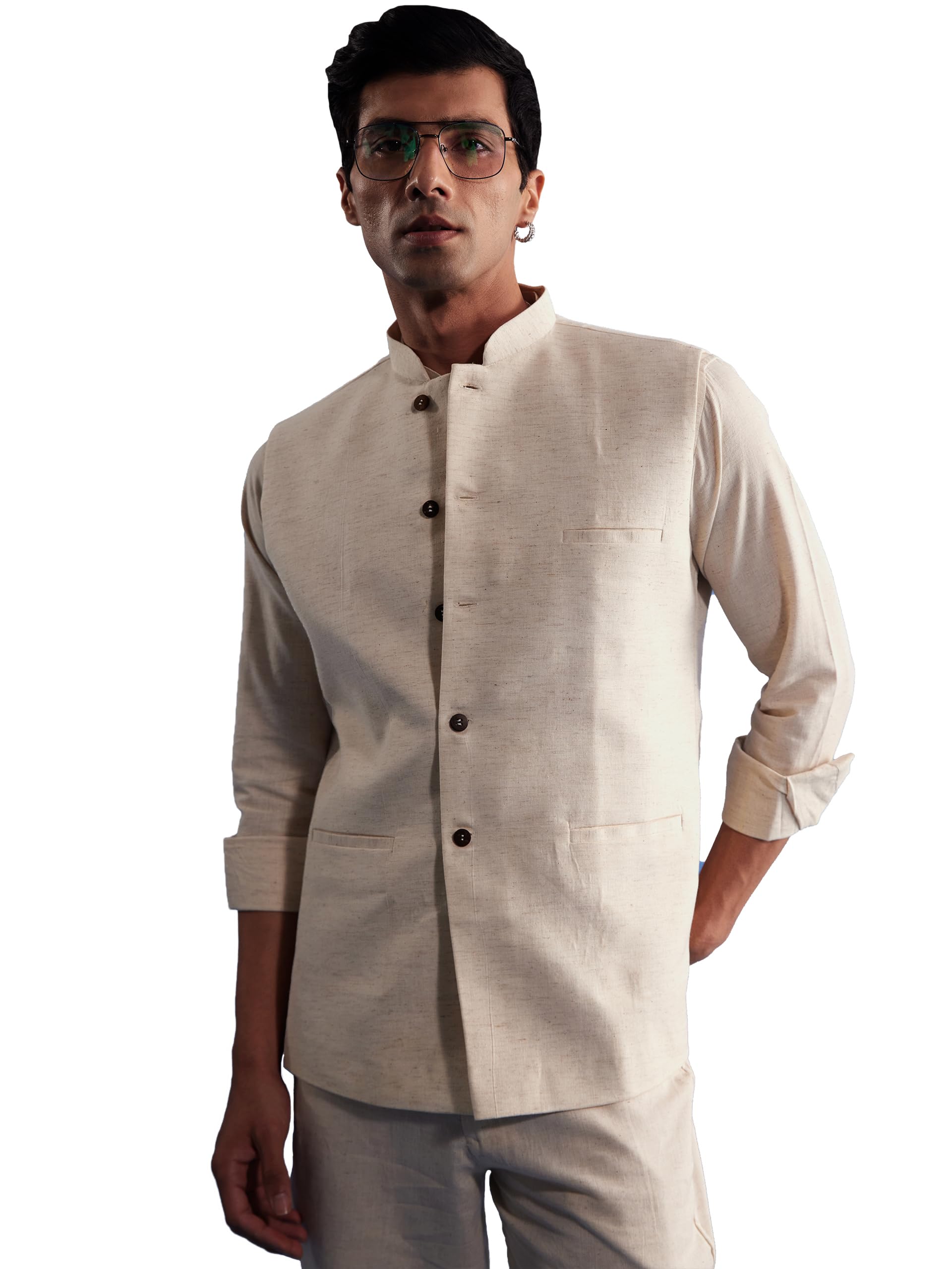 shvaas by vastramay Men's Cotton Nehru Jacket-picture-22