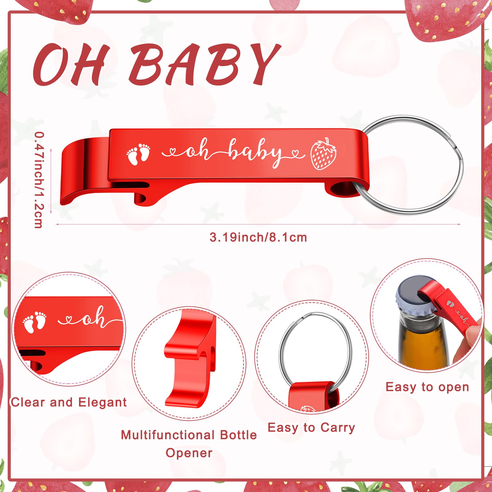 50 juegos de vasos de chupito acrílicos para baby shower con abrebotellas, llaveros, etiquetas de agradecimiento y bolsas, regalos de fiesta de revelación de género para invitados, baby