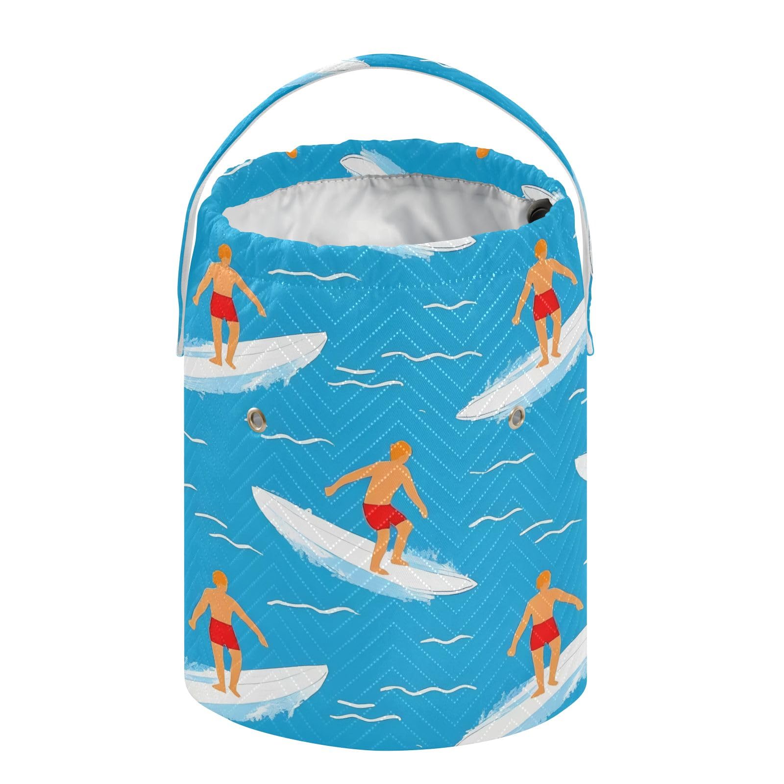 Yarn Storage Bag Small Crochet Bag Knitting Bag Organizer Surfer Blue Yarn Bags for Crocheting Basket