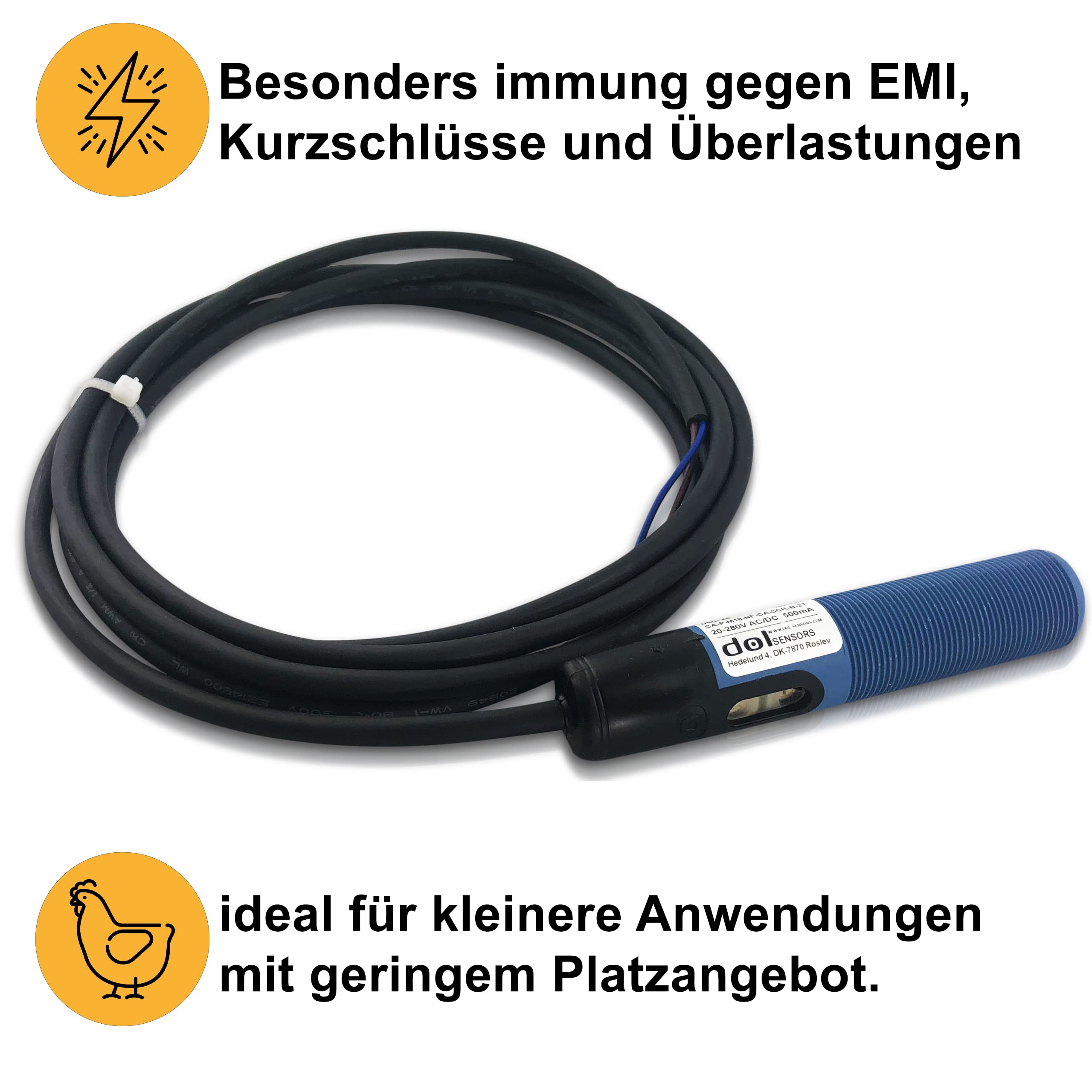 DOL 26 kapazitiver Sensor - 20-280V AC/DC - näherungsschalter Füllstandskontrolle 5000mA