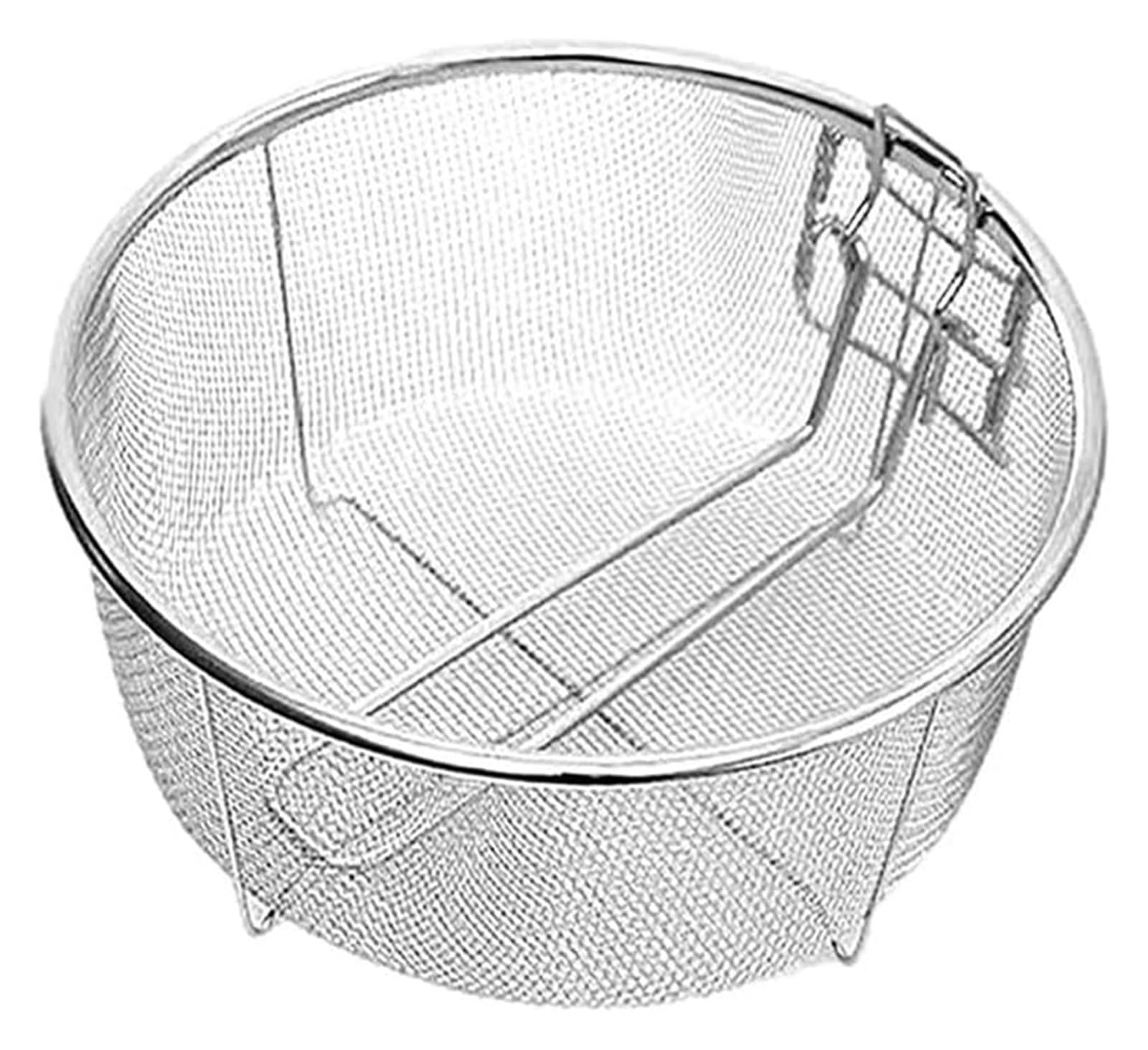 Cestello per friggitrice, Cestello for Patatine Fritte In Acciaio Inossidabile Con Manico 20x20 Cm E 23x23 Cm(Large)