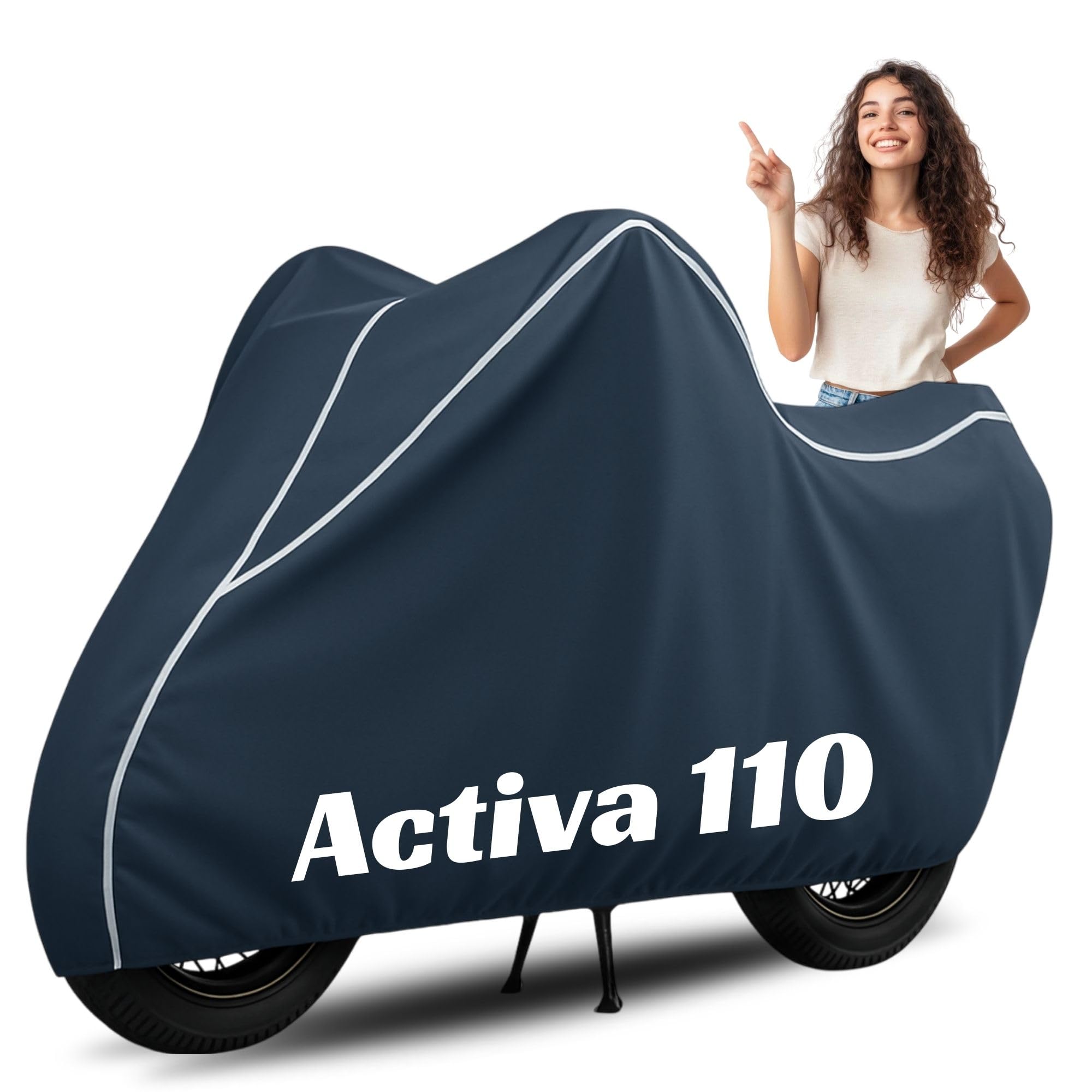 KAYME Smart New Blue 100% Water Resistance Heavy-Duty Bike Body Cover for Activa 110 & All Two-Wheeler Models | UV Protection, All-Weather Durable, 6-Month Warranty-image-31