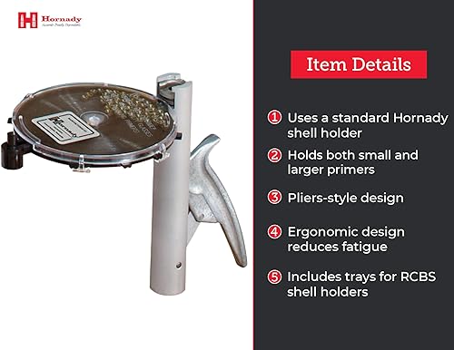 Miniatura 3 de Hornady 0500021 Herramienta de cebado portátil, color rojo