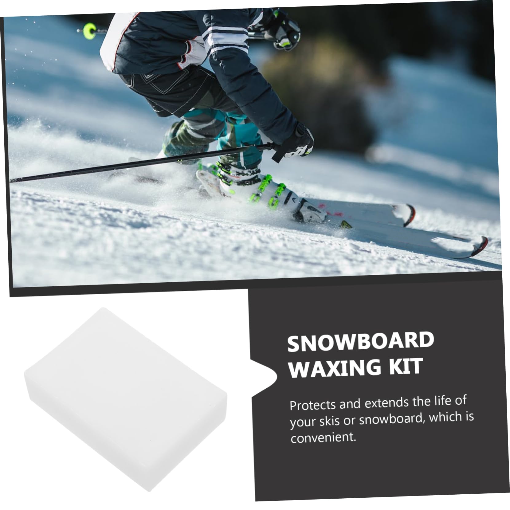 Yardwe de Snowboard de Planche à roulettes Acrylique pour Snowboard Fart de Ski d'hiver Snowboards pour Planche de Ski Scrubber de Glissement Blanche