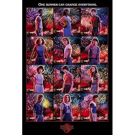 Amazon Com Trends International Netflix Stranger Things Season 3 Key Art Wall Poster 22 375 In X 34 In Poster Mount Bundle Everything Else