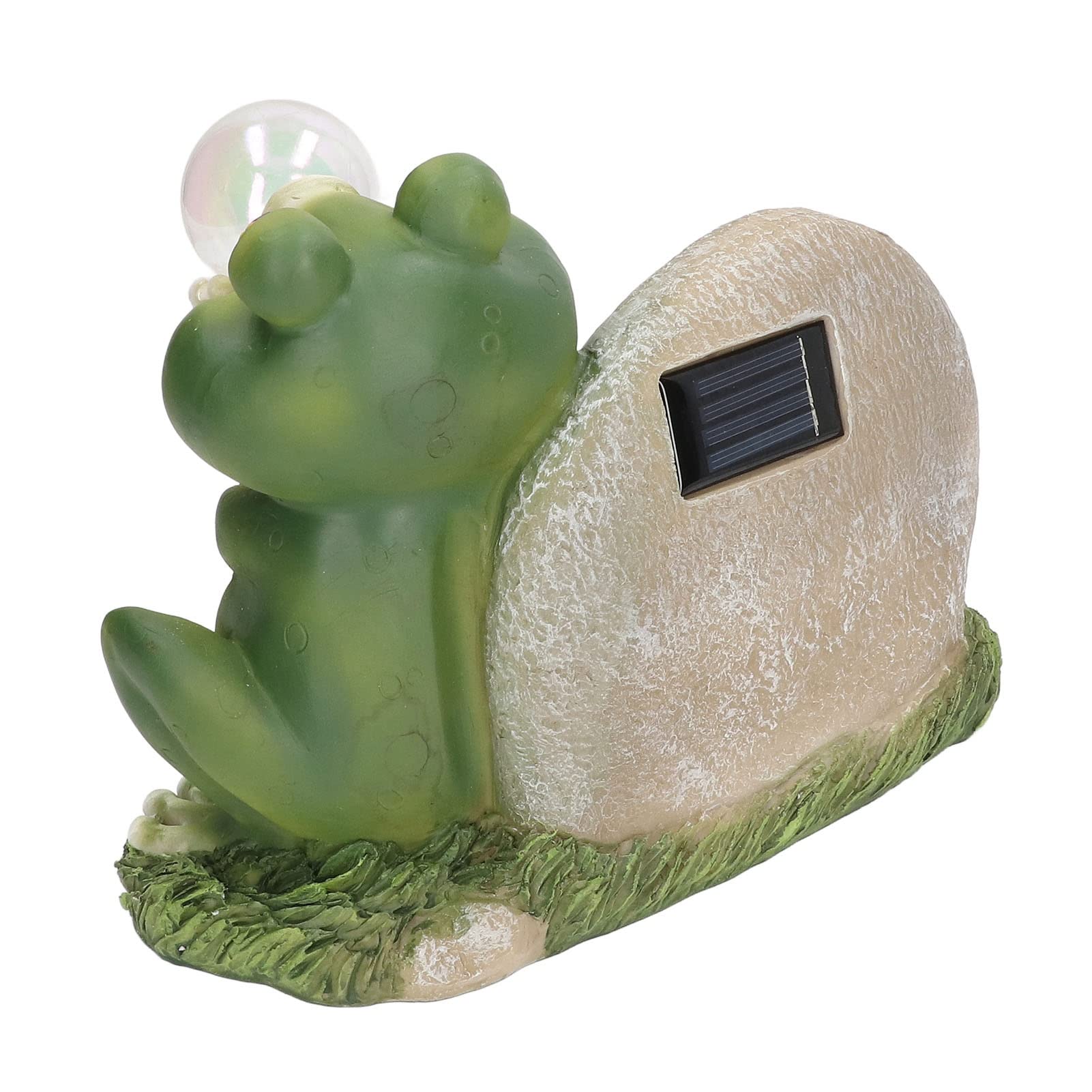 Pilipane Rana solare, luce solare da giardino, luce solare per esterni, simpatica rana che soffia bolle, luce bianca calda, luce a sfera di vetro solare per decorazione da giardino, materiale in