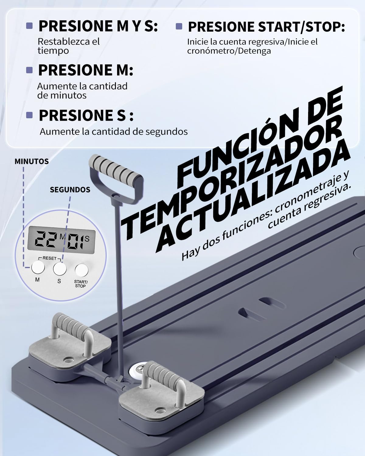 Reformer Pilates Plegable, Mini Reformer de Pilates Multifuncional con Temporizador LED y Rebote Automático, Maquina para Entrenamiento en Casa con Base Antideslizante