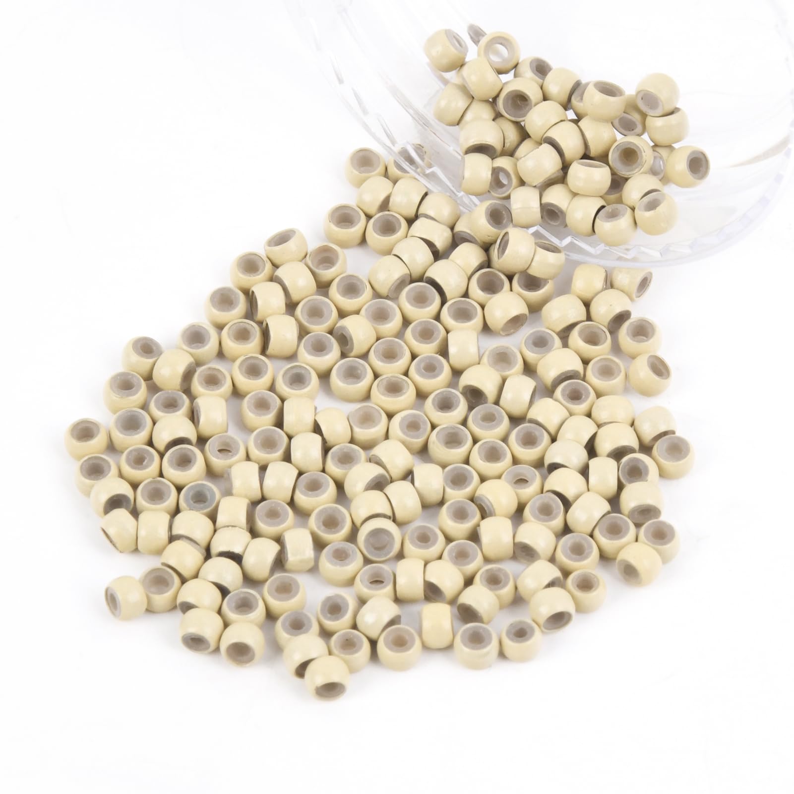 Vlasy 200Pcs Nano Ring Beads Silicone Lined Beads for Nano Ring Human Hair Extensions 5 Color Optional (Blonde)