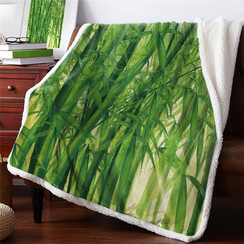Green Forest Sherpa Blanket Thick Velvet Flannel Bedspreads Office Nap Throw Sofa Cover Bedding