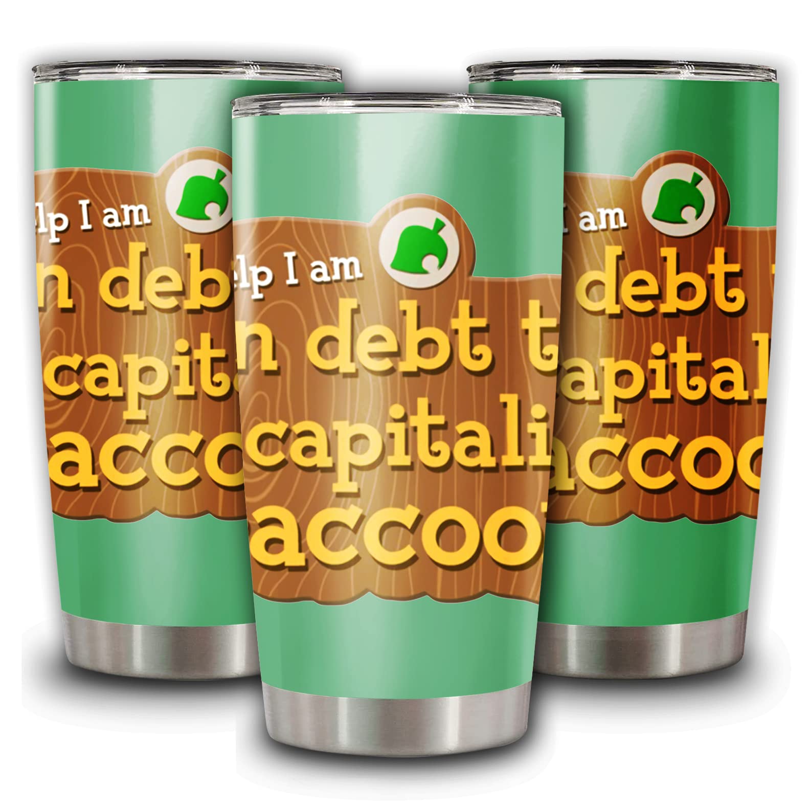 Insulated Tumbler Help I Am In Debt To A Capitalist Raccoon Animal New Horizons Tom Nook Crossings Stainless Steel Coffee Cup 20 Oz Travel Mug