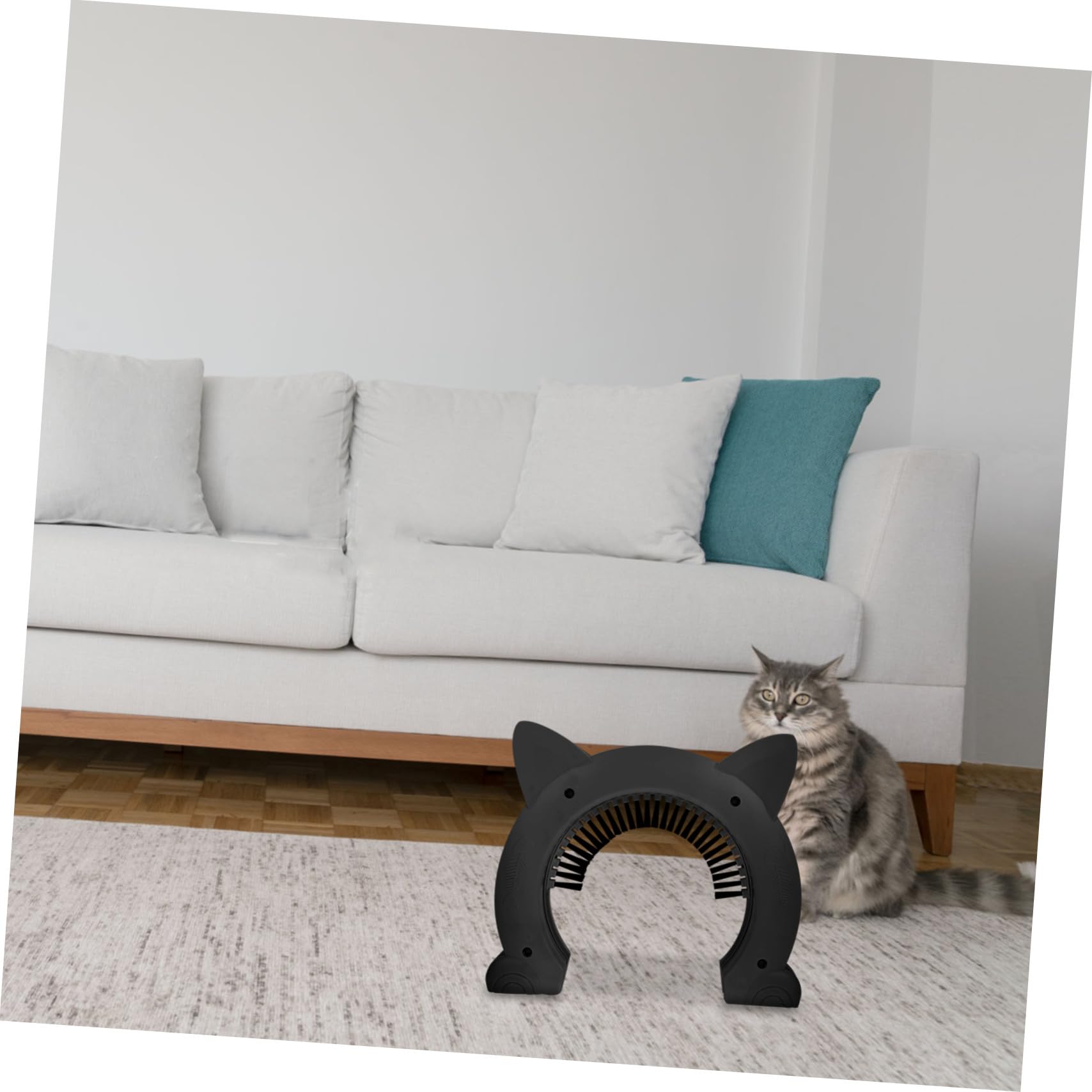 Kunststoff Haustiertür Mit Bürste Innen-katzendurchgang Langlebige Abs Katzenklappe Für Kleine Hunde Einfache Installation An Innentüren Praktisches Haustier-zubehör Schwarz